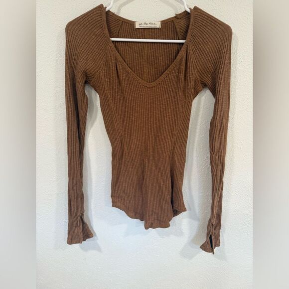 Free People We The Free Passing Thru Layering Tee, Brown, Size S - Picture 7 of 9